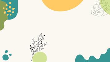 a colorful background with plants and leaves vector