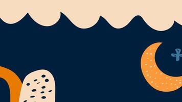 an illustration of a moon and a crescent vector