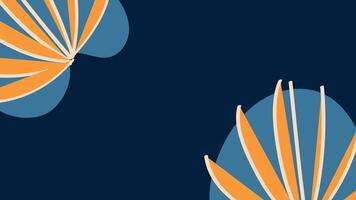a blue and orange pattern with a leaf on it vector