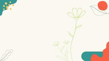 a colorful background with flowers and leaves vector