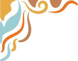 Illustration of Retro Groovy Corner Border. Isolated on White Background. vector