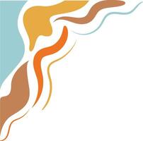 Illustration of Retro Groovy Corner Border. Isolated on White Background. vector