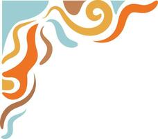 Illustration of Retro Groovy Corner Border. Isolated on White Background. vector