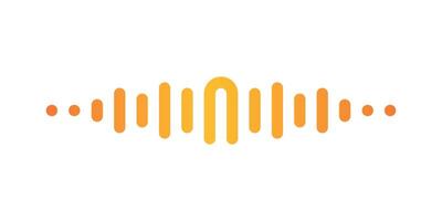 Letter N with pulse music player element. Audio wave logo design. Premium vector