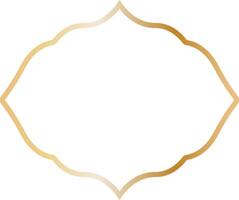 Golden Islamic Frame Luxury Illustration. Isolated on White Background. vector