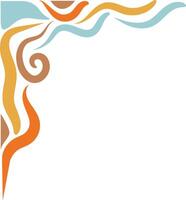 Illustration of Retro Groovy Corner Border. Isolated on White Background. vector