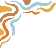 Illustration of Retro Groovy Corner Border. Isolated on White Background. vector