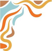 Illustration of Retro Groovy Corner Border. Isolated on White Background. vector