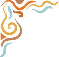 Illustration of Retro Groovy Corner Border. Isolated on White Background. vector
