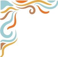 Illustration of Retro Groovy Corner Border. Isolated on White Background. vector