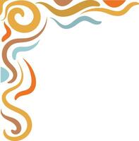Illustration of Retro Groovy Corner Border. Isolated on White Background. vector