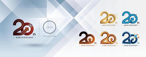 Set of 20th Anniversary logotype design, Twenty years Celebrate Anniversary Logo multiple line for celebration event, Abstract Circle Arrow, vector