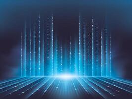 Abstract futuristic lights lines background. Elegant scene Lighting effect. Light Dots perspective moving to lighting glowing. vector