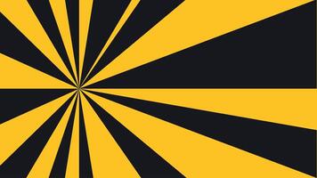 a black and yellow striped background with a black and white sunburst vector