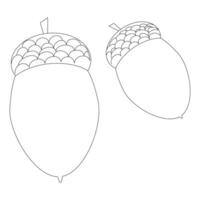 Simple and engaging acorn coloring page for kids. Perfect for fall-themed activities, educational projects, and creative coloring sessions. vector