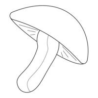 Simple and fun mushroom coloring page for kids. Perfect for educational activities, nature-themed projects, and creative coloring fun. vector