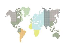 world map dotted color vector