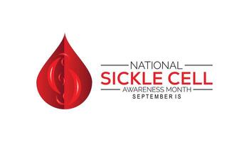 national sickle cell awareness month is observed every year on September.Holiday concept background, placard, banner design template illustration background design. vector