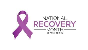 National Recovery Month is observed every year on September.Holiday concept background, placard, banner design template illustration background design. vector