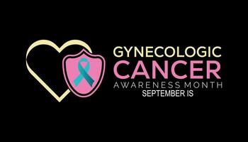 Gynecologic Cancer Awareness Month is observed every year on September.Holiday concept background, placard, banner design template illustration background design. vector