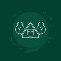 log cabin line icon, vector