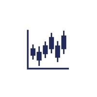 candlestick chart icon on white vector