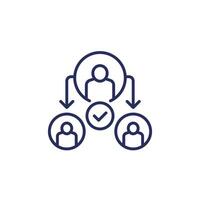 delegate or assign line icon on white vector