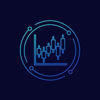 candlestick chart icon in linear design vector