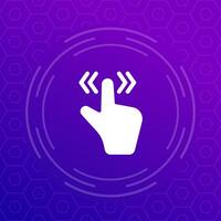 Slide or scroll icon, hand gesture pictogram vector