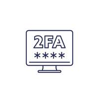 two factor authentication line icon vector