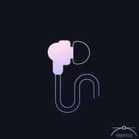earbud headphones icon with a gradient vector