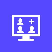 conference icon, add new user vector