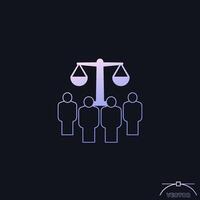 class action icon, collective legal case vector