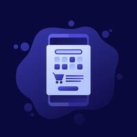 marketplace icon with a phone, design vector