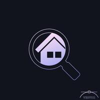 house or apartment search icon with a gradient vector