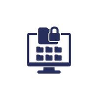 locked folder icon with a computer vector