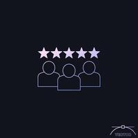 team skills and rating icon with a gradient vector