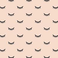Cartoon Close Eyelashes Pattern Background vector