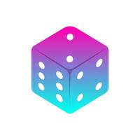 Colorful Rolling Dice Cube Isolated Illustration vector