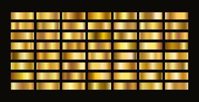 Golden Color Shiny Gradient Swatch Set vector