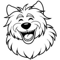 Catalan Sheepdog laughs icon vector
