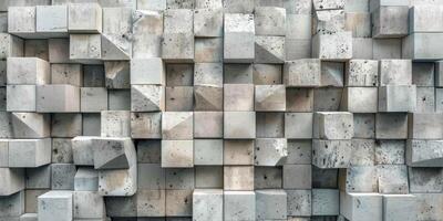 Abstract Concrete Block Wall Pattern In Grey Hues photo