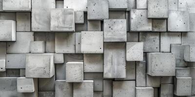 Abstract Concrete Block Wall Pattern In Grey Hues photo