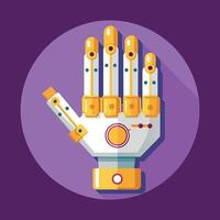 Robotic hand illustration on simple background vector