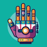 Robotic hand illustration on simple background vector