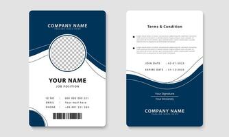 Minimalist ID card design template. Company ID card layout. Business identity card design vector