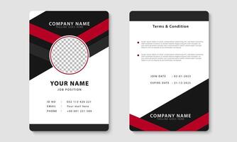 Modern ID card layout design. Company employee identity card template vector