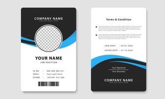 Minimalist ID card design template. Office ID card layout. Business identity card design vector