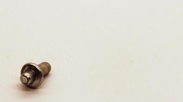Close up of shelf hinges isolated photo