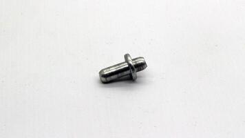 Close up of shelf hinges isolated photo